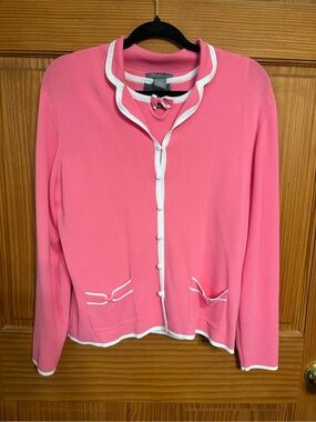 Vintage SML Design Pink Women's Button-Front Sweater and Tank Top XL